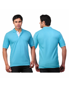Scott T Shirt Polo Neck (Electric Blue with White tip)