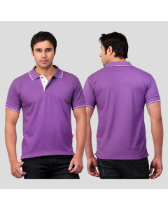Scott T Shirt Polo Neck (Purple with white tip)