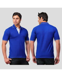 Scott T Shirt Polo Neck (Royal Blue with white tip)