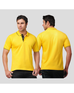 Scott T Shirt Polo Neck (Yellow with Black tip)