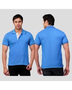 Scott T Shirt  Polo Neck (Indian Blue with Black tip)